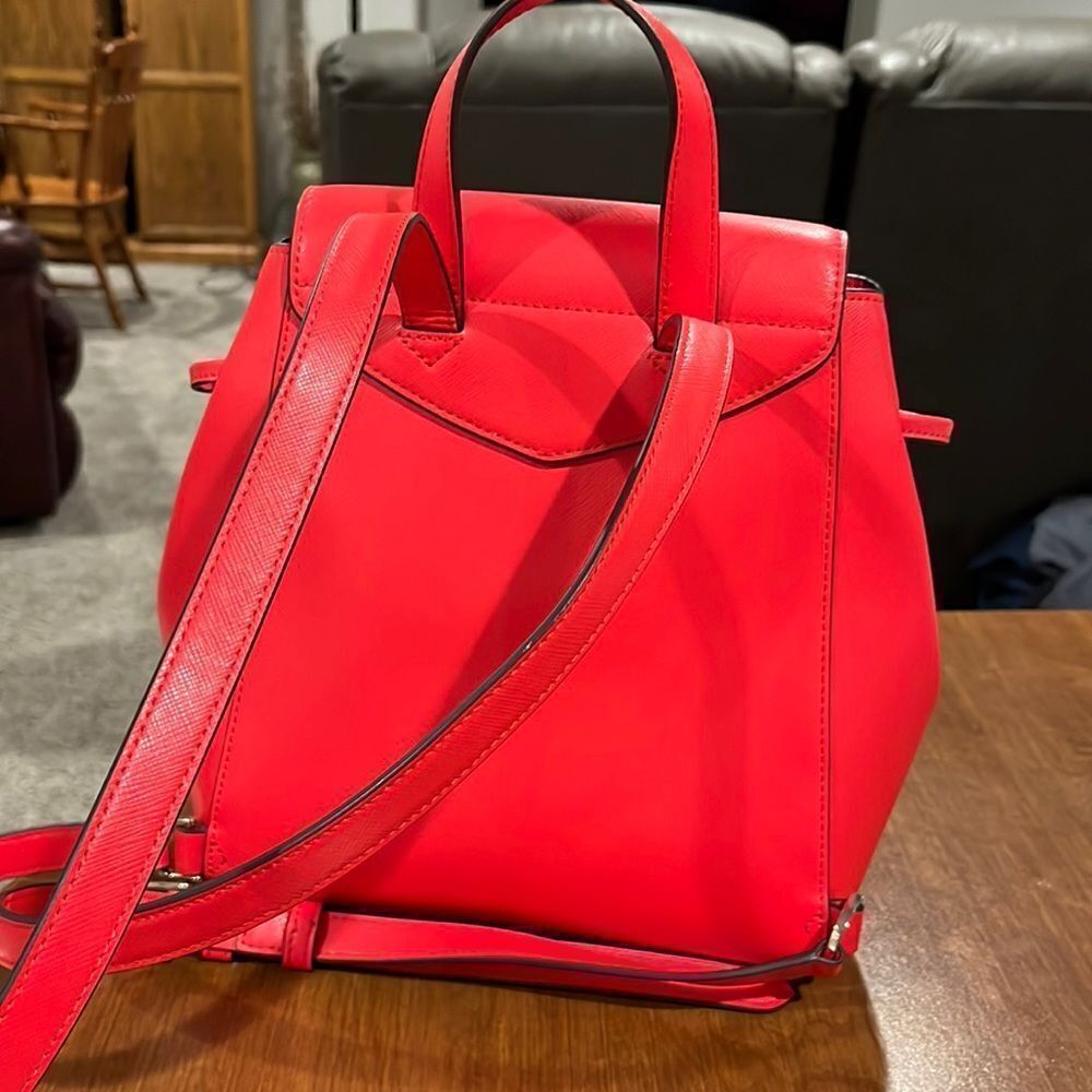 Kate Spade Lizzie medium red backpack. - Picture 5 of 8